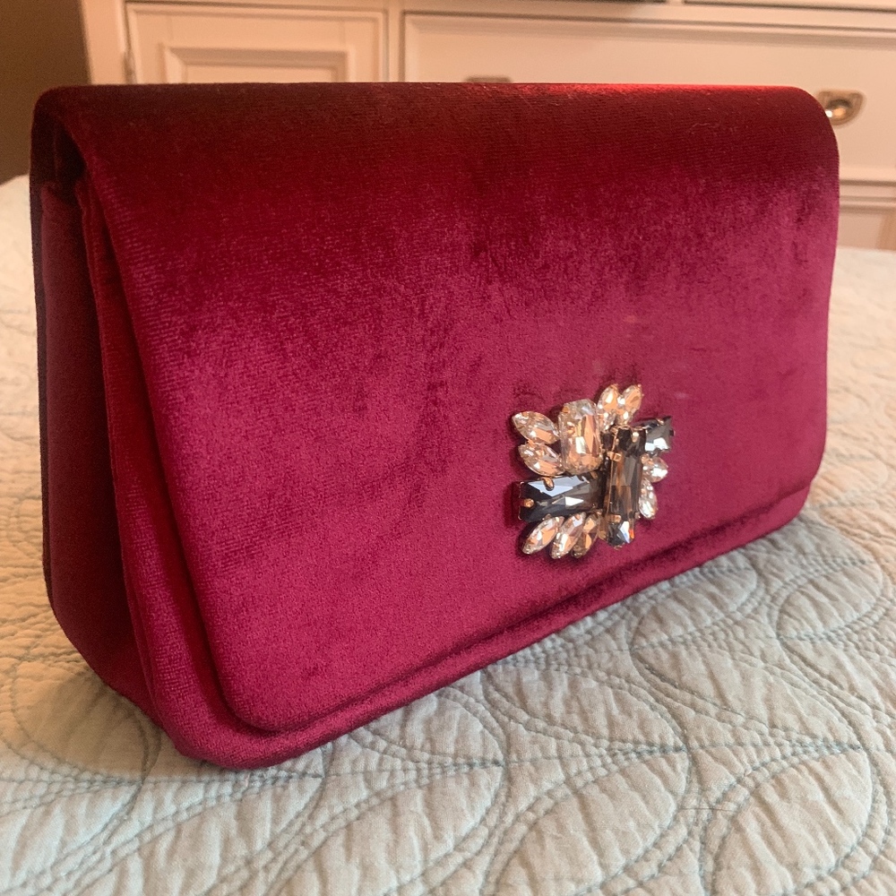 I.N.C. Mishel Velvet Brooch Clutch